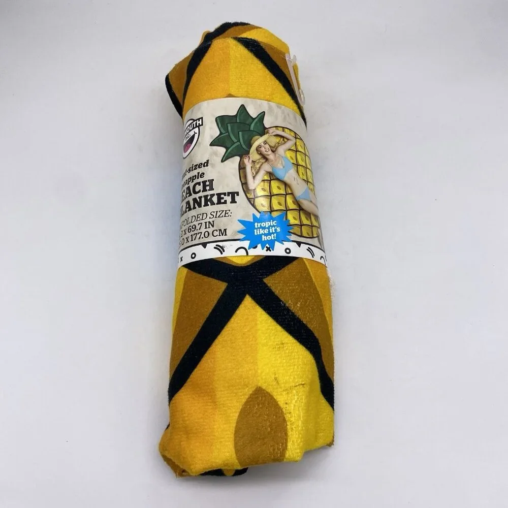 Giant 5 FT Pineapple Beach Blanket Towel 69”x49” Cruise Pool Vacation BigMouth